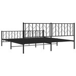 vidaXL Cadre de lit métal avec tête de lit/pied de lit noir 193x203 cm