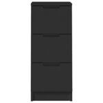 vidaXL Buffets 2 Pièces noir 30x30x70 cm bois d'ingénierie