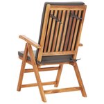 vidaXL Ensemble à Manger de jardin 7Pièces coussins Bois teck massif Gris