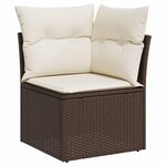 vidaXL Salon de jardin 10 Pièces avec coussins marron résine tressée