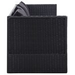 Lit de jardin avec coussin et oreiller résine tressée noir 02_0011999