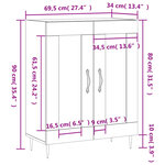 vidaXL Buffet noir 69 5x34x90 cm bois d'ingénierie