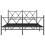 vidaXL Cadre de lit métal avec tête de lit/pied de lit noir 140x190 cm