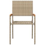 Chaises de jardin empilables vidaXL avec coussins - 2 Pièces - Beige en Poly Rattan