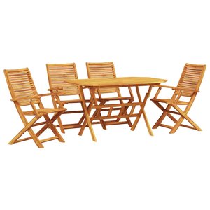 vidaXL Ensemble de salle à manger pour jardin 5 Pièces Marron