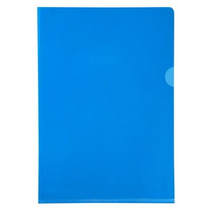 Etui Carton De 100 Pochettes Coin Pvc Lisse Haute Résistance 13/100e - A4 - Bleu - Exacompta