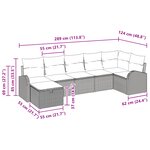vidaXL Ensemble de Canapé de Jardin 7 Pièces avec Coussins Marron en Rattan Synthétique