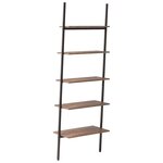 vidaXL Étagère inclinée à 5 niveaux Marron foncé et noir 64x34x185 5cm