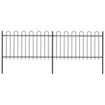 vidaXL Clôture de jardin avec dessus en cerceau Acier 3 4 x 1 m Noir
