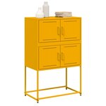 vidaXL Buffet jaune moutarde 68 5x38 5x107 cm acier