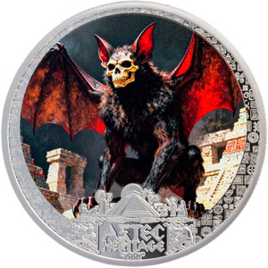 Monnaie CAMAZOTZ Aztec Heritage 1/2 Oz Argent 5$ Liberia 2026 (PRÉCOMMANDE)