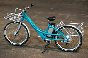 Vélo électrique du facteur, reconditionné - Grande Taille - Gris/Turquoise