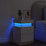 vidaXL Table de chevet avec lumières LED blanc 35x39x55 cm