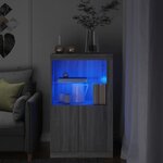 vidaXL Armoire latérale et lumières LED sonoma gris bois d'ingénierie