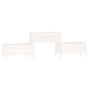 vidaXL Jardinière Blanc 245 5x44x75 cm Bois massif de pin