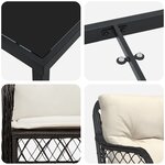 vidaXL Ensemble de salle à manger de jardin 7 pièces avec coussins Noir Poly Rattan