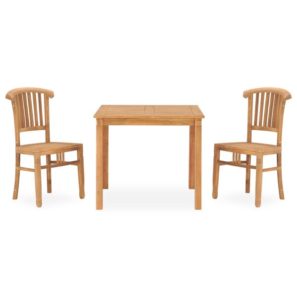 vidaXL Ensemble à manger de jardin 3 Pièces bois de teck solide