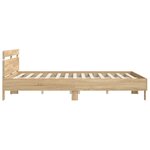 vidaXL Cadre de lit avec tête de lit et LED chêne sonoma 180x200 cm