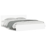 vidaXL Cadre de lit avec tête de lit blanc 200x200 cm