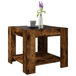 vidaXL Table basse avec LED chêne fumé 53x53x45 cm bois d'ingénierie