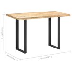 vidaXL Table de salle à manger 120x60x76 cm Bois solide de manguier