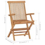 vidaXL Chaises de jardin et coussins taupe lot de 4 Bois teck massif