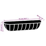 vidaXL Jardinières murales 2 Pièces en coco noir 91x20x23 cm acier