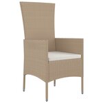 Ensemble de jardin 5 pièces avec coussins en rotin poly beige vidaXL