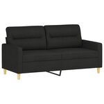 vidaXL Canapé 2 places avec oreillers décoratifs noir 140 cm tissu