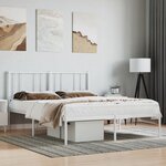 vidaXL Cadre de lit métal avec tête de lit blanc 140x200 cm