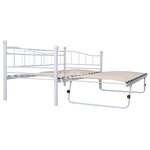 vidaXL Cadre de lit blanc acier 180x200/90x200 cm