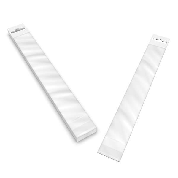 Lot de 100 230x35 mm sac transparent cellophane avec dispositif d'accrochage en rayon - 100