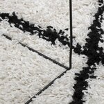 vidaXL Tapis shaggy à poils longs moderne crème et noir Ø 280 cm