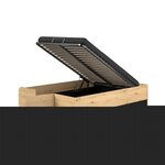 Lit adulte avec coffre relevable - chêne et noir 166 x 67 x 206 cm