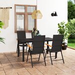 vidaXL Ensemble à manger de jardin 5 Pièces noir et marron