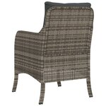 vidaXL Chaises de jardin avec coussins lot de 2 gris résine tressée