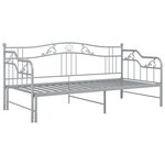 vidaXL Cadre de canapé-lit extensible Gris Métal 90x200 cm