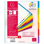 Intercalaires En Polypropylène 6 Positions Campus - A4 Maxi - Translucide - X 25 - Exacompta