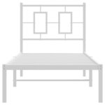 vidaXL Cadre de lit métal avec tête de lit blanc 75x190 cm