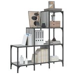vidaXL Bibliothèque sonoma gris 92x30x102 cm bois ingénierie et métal