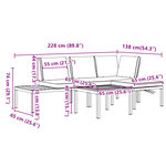 vidaXL Salon de jardin 4 Pièces avec coussins noir aluminium