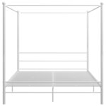 vidaXL Cadre de lit à baldaquin Blanc Métal 200x200 cm