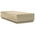 vidaXL Cadre de lit chêne sonoma 90x190 cm bois d'ingénierie