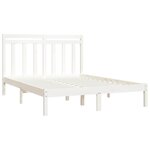 vidaXL Cadre de lit Blanc Bois massif 135x190 cm Double