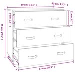 vidaXL Buffet cire marron 80x40x75 cm bois massif de pin