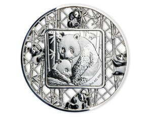 Pièce de monnaie 5 Dollars Iles Salomon 2021 2 onces argent BE – Panda filigrané