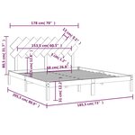 vidaXL Cadre de lit 180x200 cm Super King Bois massif