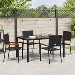 Ensemble de Salle à Manger de Jardin vidaXL 5 Pièces Noir Poly Rattan