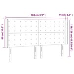 vidaXL Tête de lit à LED Noir 183x16x118/128 cm Similicuir