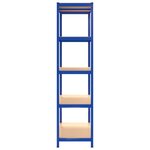 vidaXL Étagères à 5 niveaux 2Pièces Bleu Acier et bois d'ingénierie